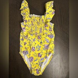 Janie and Jack, Floral Ruffle Sleeve Swimsuit, Size 3